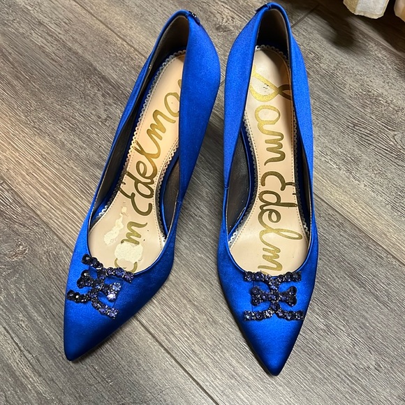 Sam Edelman blue sparkly heels - Picture 1 of 8